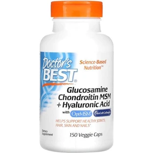 Doctor's Best Glucosamine Chondroitin Msm & Hyaluronic Acid Joint & Bone Health Supplement 150 Gemüsekapseln