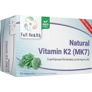 Full Health Natural Vitamin K2 MK7 Egg Health Vitamin K2 MK7 150mcg 60 cápsulas vegetales