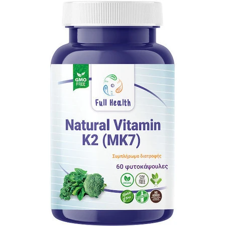 Full Health Natural Vitamin K2 MK7 Egg Health Vitamin K2 MK7 150mcg 60 cápsulas vegetales