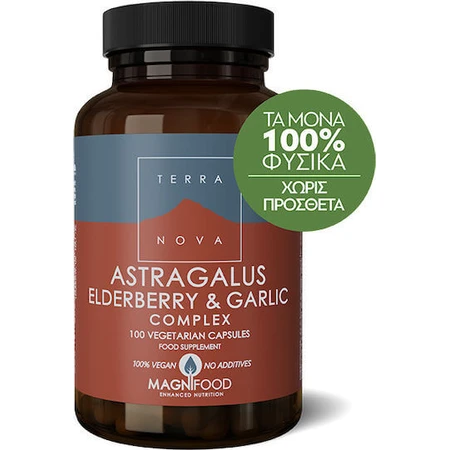 TerraNova Astragalus Holunderbeere & Knoblauch Immunstärkendes Supplement 100 pflanzliche Kapseln