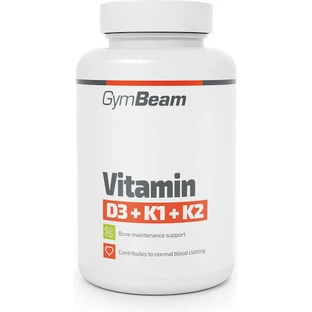 GymBeam Vitamin D3 + K1 + K2 Vitamin zur Stärkung des Immunsystems und der Eiergesundheit 120 Kapseln
