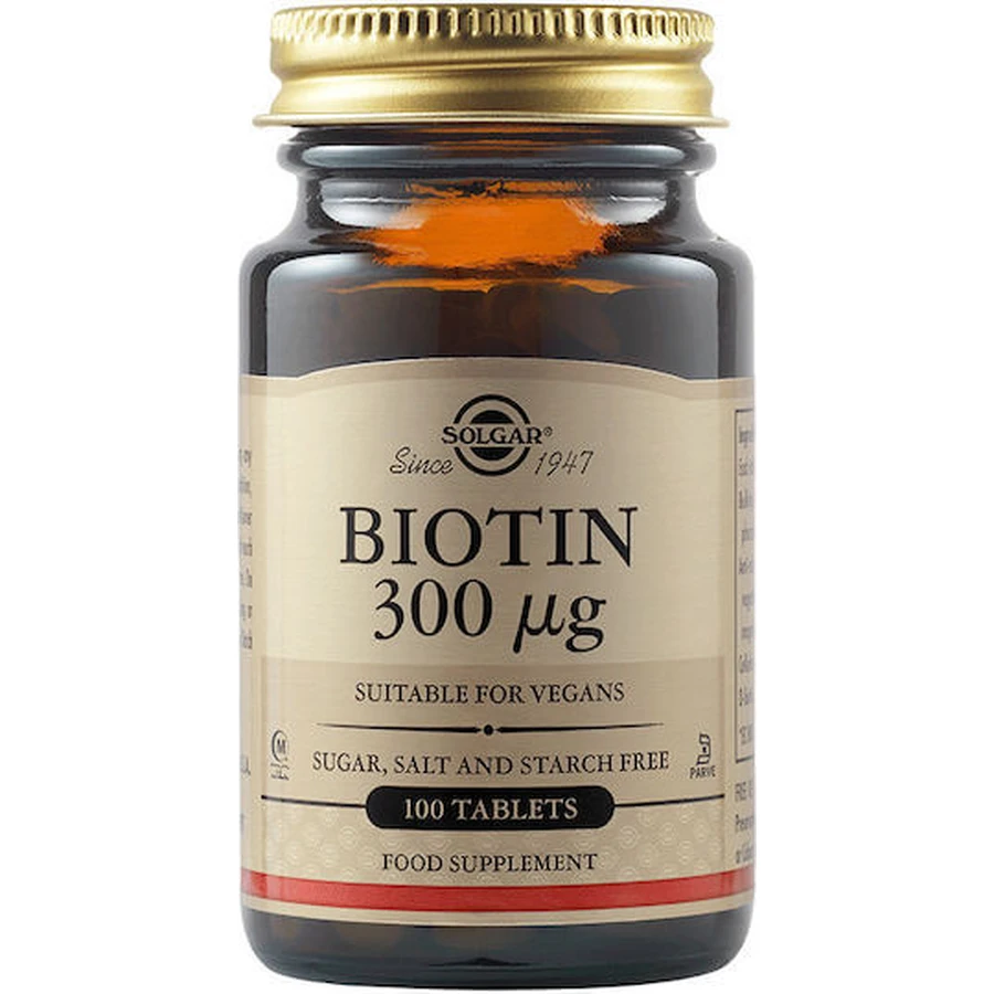 Solgar Biotine Vitamine voor Haar, Huid & Nagels 300mcg 100 x 1 tabletten