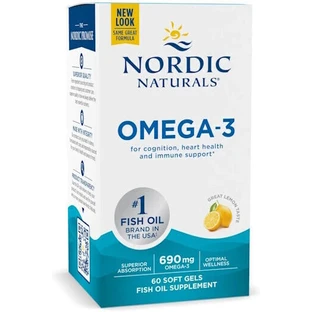 Nordic Naturals Omega 3 Aceite de Pescado 690mg 60 softgels Limón