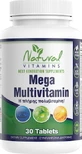 Natural Vitamins Mega Multivitamin Multivitamin Multivitamin for Energy, Immune System Strengthening &amp; Hair 100mg 30 Tablets