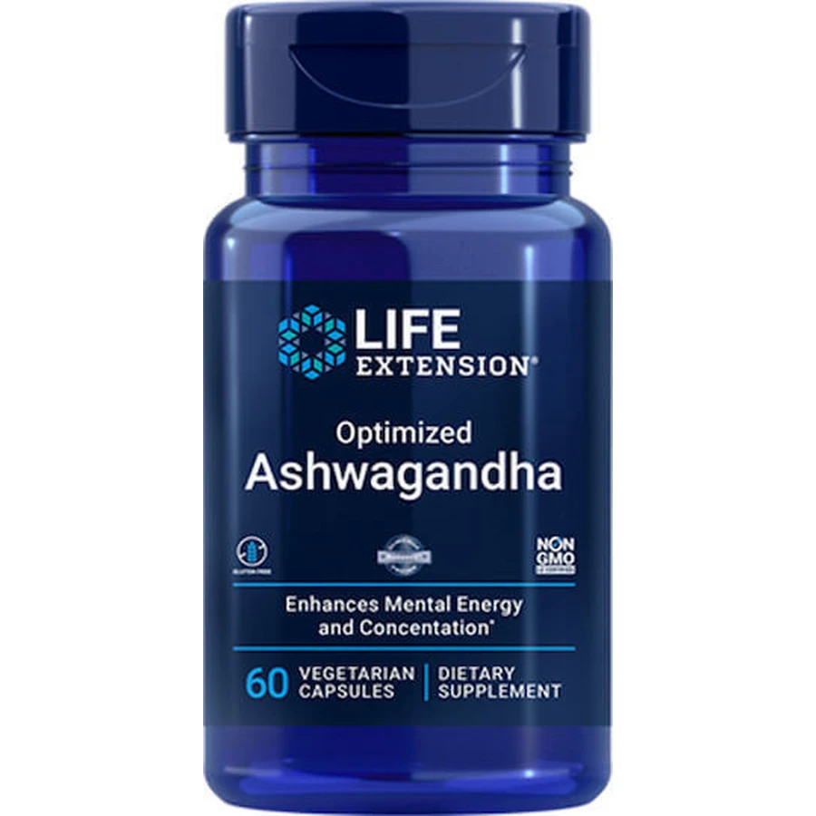 Leben Erweiterung optimierter Ashwagandha Extrakt 60 vegetative Kapseln