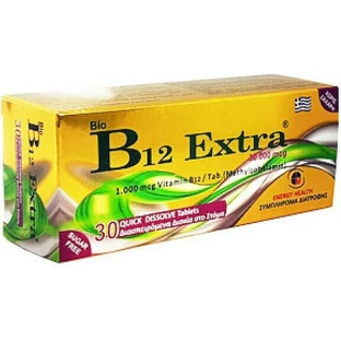 Medichrom Bio B12 Vitamina Extra para la Salud del Sistema Nervioso 1000mcg 30 Comprimidos