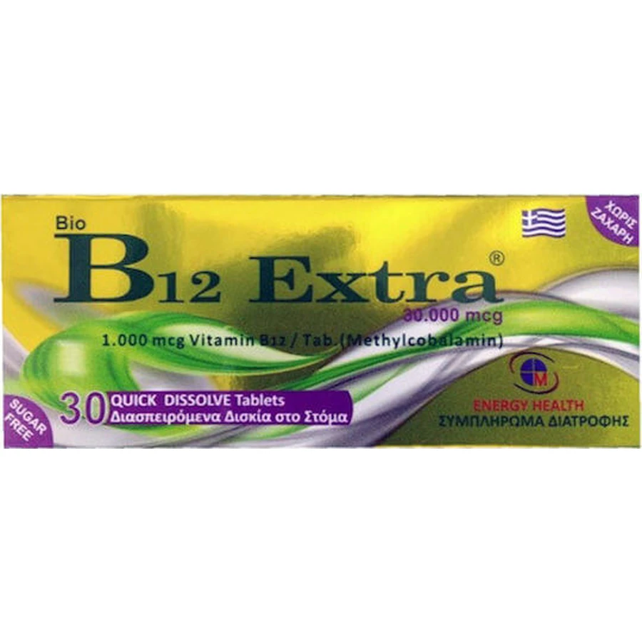Medichrom Bio B12 Vitamina Extra para la Salud del Sistema Nervioso 1000mcg 30 Comprimidos