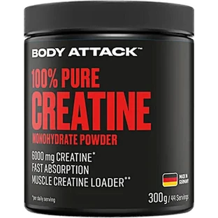 Body Attack 100% Pure Creatine 6000mg Niet-gearomatiseerd 300gr