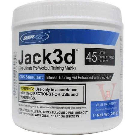 USP Labs Jack3d Jack3d Suplemento Pre-Entrenamiento 248gr Frambuesa Azul