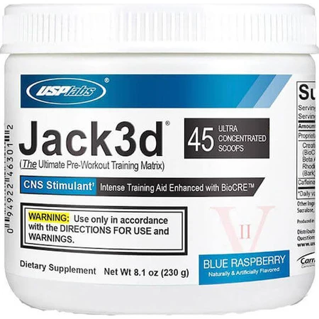 USP Labs Jack3d Jack3d Suplemento Pre-Entrenamiento 248gr Frambuesa Azul