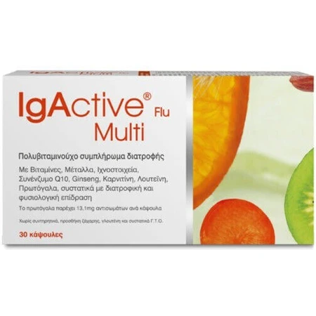 IgActive Flu Multi 30tabs Multivitamină pentru Întărirea Sistemului Imunitar 13.1mg 30 capace