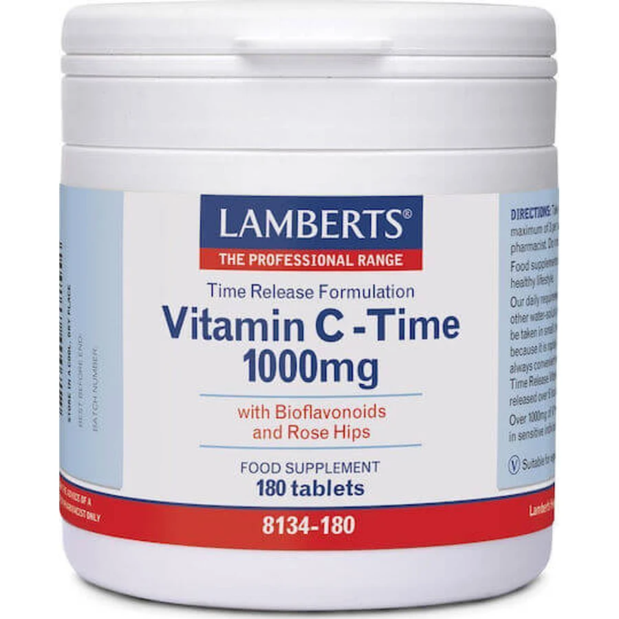 Lamberts Vitamin C Time Vitamin for Immune Support, Skin & Antioxidant Action 1000mg 180 Tablets