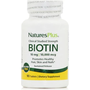 Nature's Plus Clinical Strength Biotina Vitamina para cabello, piel y uñas 10 mg 90 comprimidos