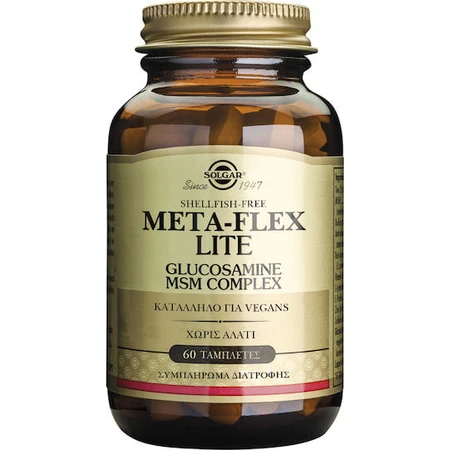 Solgar Meta-flex Lite Glucosamine Msm Complex Shellfish Free Joint & Bone Health Supplement 60 tabs
