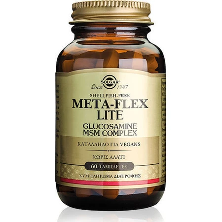 Solgar Meta-flex Lite Glucosamine Msm Complex Shellfish Free Joint & Bone Health Supplement 60 tabs