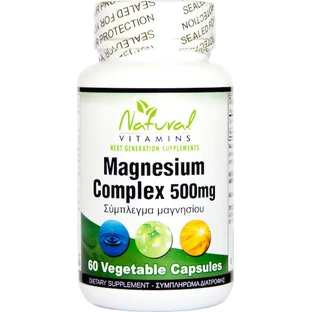 Vitaminas Naturales Complejo de Magnesio 500mg 60 cápsulas de hierbas