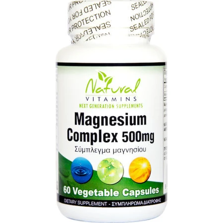 Vitaminas Naturales Complejo de Magnesio 500mg 60 cápsulas de hierbas