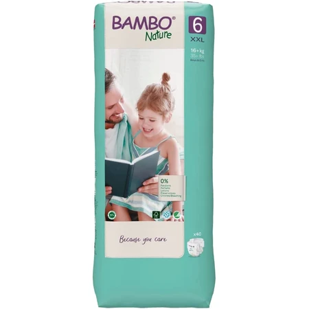 Luiers Nr. 6, +16 kg, 40 stuks, Bambo Nature