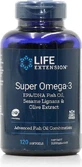 Life Extension Super Omega 3 EPA/DHA Fish Oil EPA/DHA Fish Oil Fish Oil Sesame Lignans and Olive Extract 120 softgels