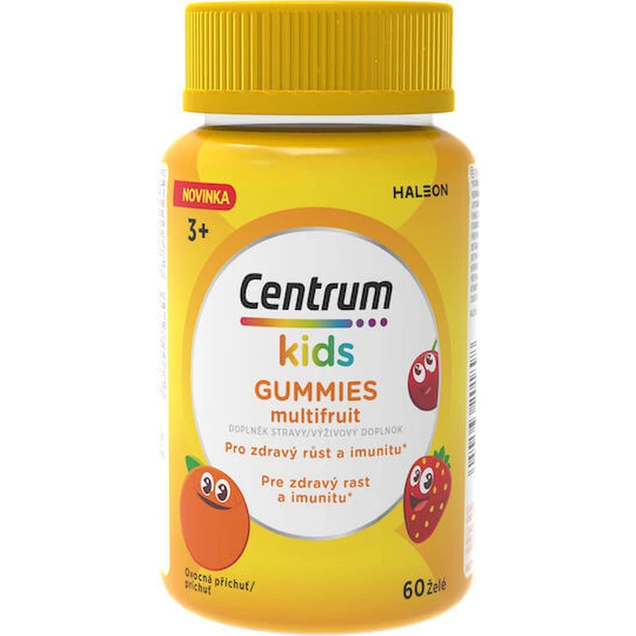 Centrum Kids Gummies Multivitaminas para apoyar el desarrollo saludable del niño para fortalecer el sistema inmunológico Multifruit 60 caramelos de goma