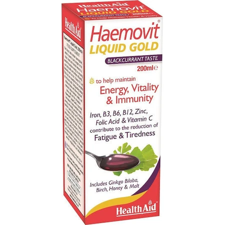 Health Aid Haemovit Liquid Gold Multivitamin for Energy & Immune System Strengthening 200ml