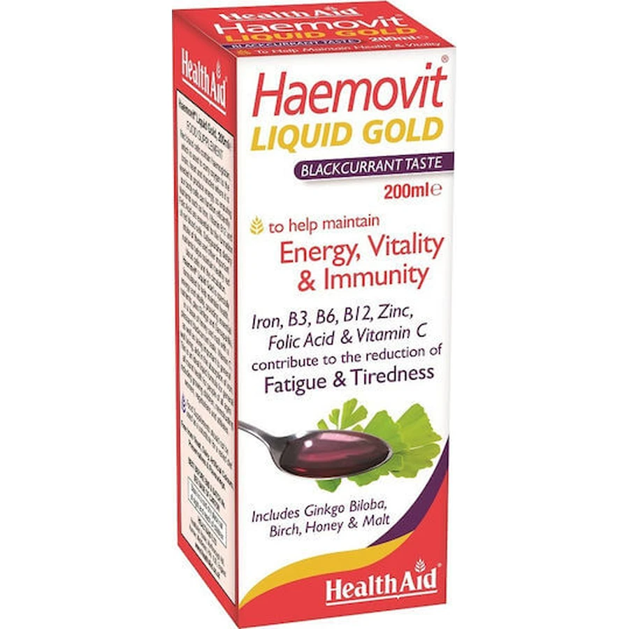 Health Aid Haemovit Liquid Gold Multivitamin for Energy & Immune System Strengthening 200ml