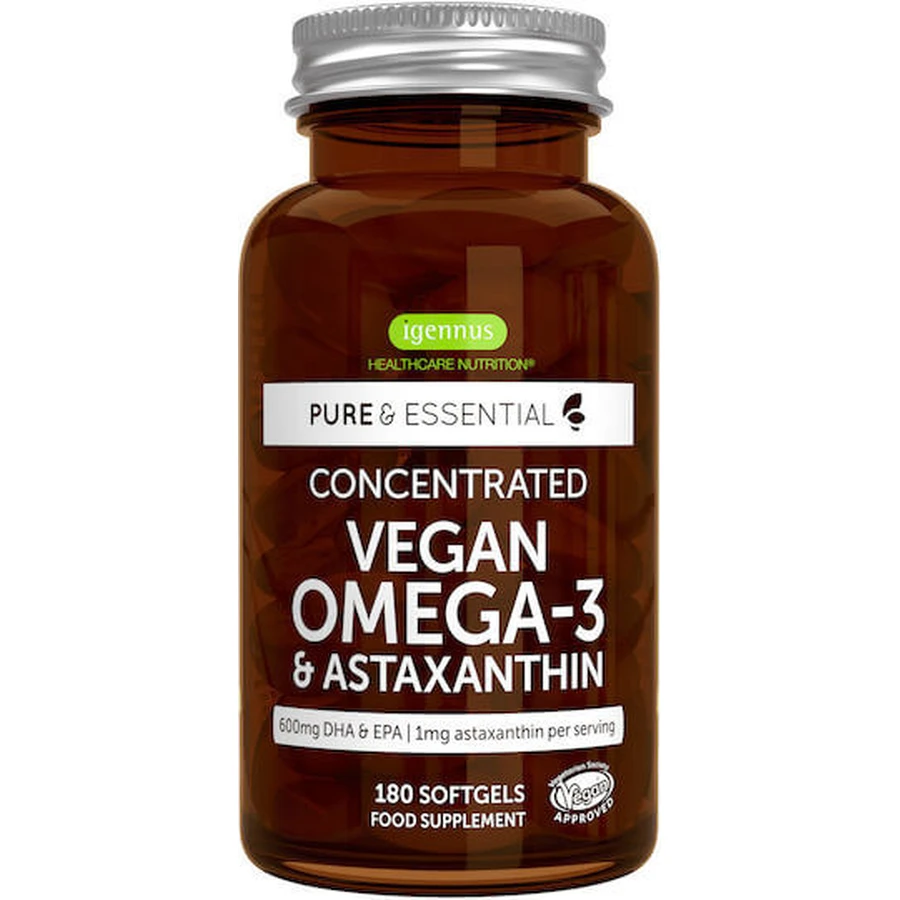 iGennus Vegan Omega-3 & Astaxanthin Fish Oil 180 caps