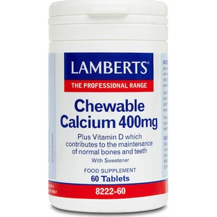 Lamberts Chewable Calcium 400mg 60 Comprimés à Croquer Arôme Citron