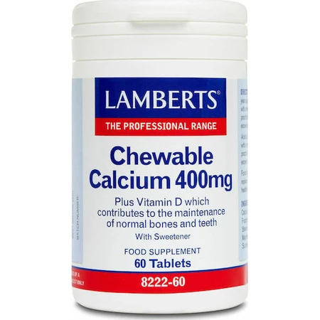 Lamberts Chewable Calcium 400mg 60 Comprimés à Croquer Arôme Citron