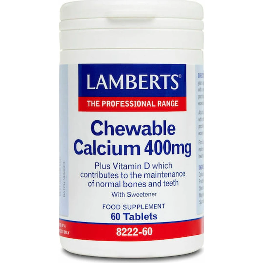 Lamberts Chewable Calcium 400mg 60 Comprimés à Croquer Arôme Citron