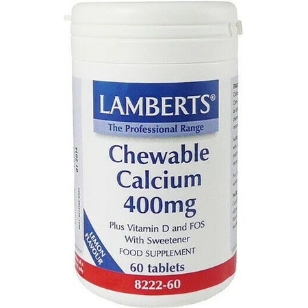 Lamberts Chewable Calcium 400mg 60 Comprimés à Croquer Arôme Citron