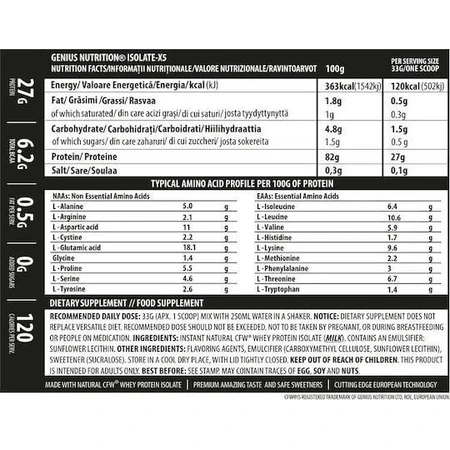 Genius Nutrition Isolaat X5 met chocoladesmaak 2kg