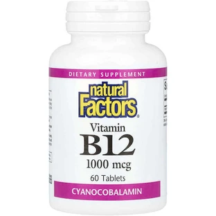 Natural Factors Vitamin B12 for Nervous System Health 1000mg Cherry 90 Tablets