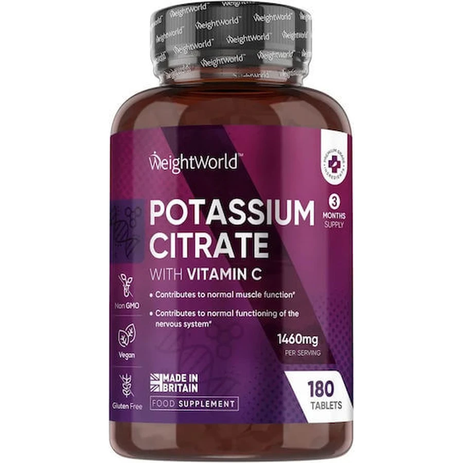 Kaliumcitraat met vitamine C 1460mg 180 tabletten Weightworld