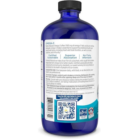 Nordic Naturals Omega-3 Fish Oil 1560mg 473ml Lemon