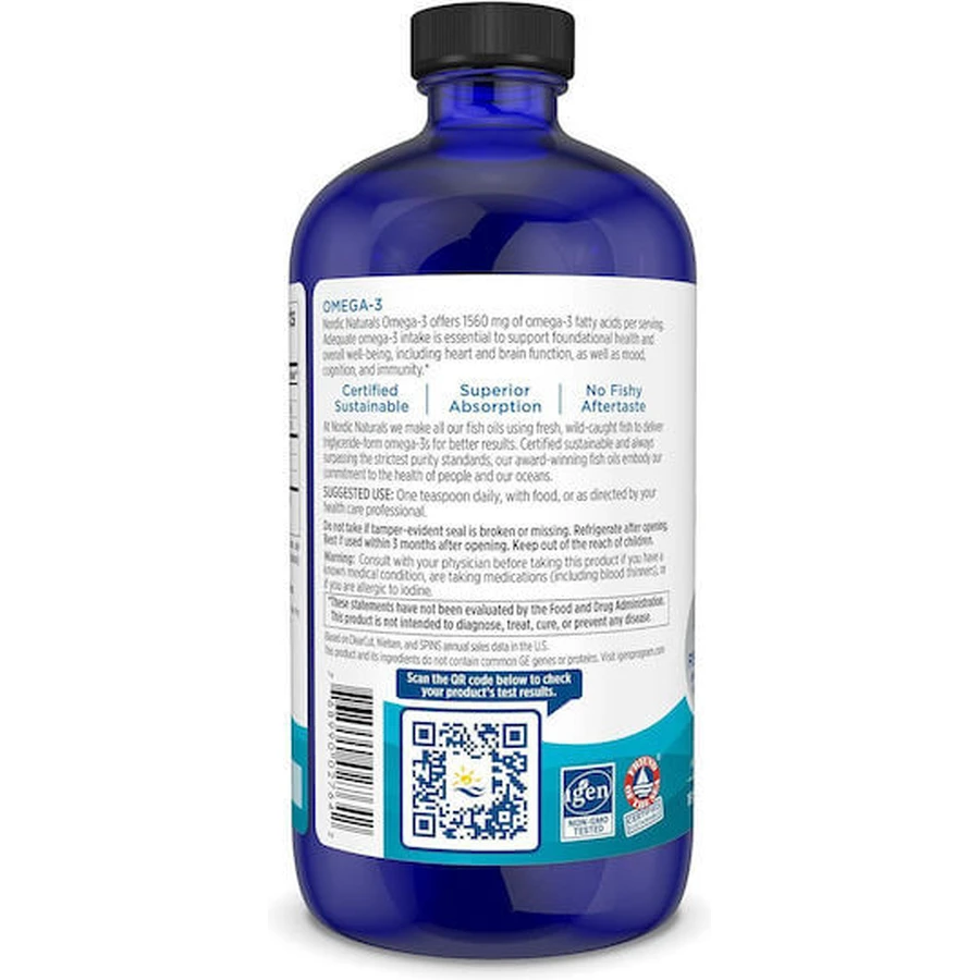 Nordic Naturals Omega-3 Fish Oil 1560mg 473ml Lemon