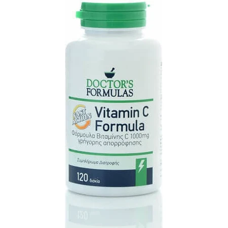 Doctor's Formulas Vitamin C Fast Action 1000mg Vitamin für Immun-Stärkung, Haut & Antioxidans Aktion 1000mg 120 Tabletten