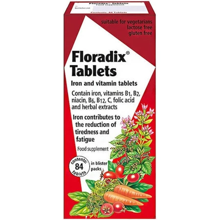 Power Health Floradix Multivitamin for Energy, Immune Support & Hair 7mg 84 Tablets