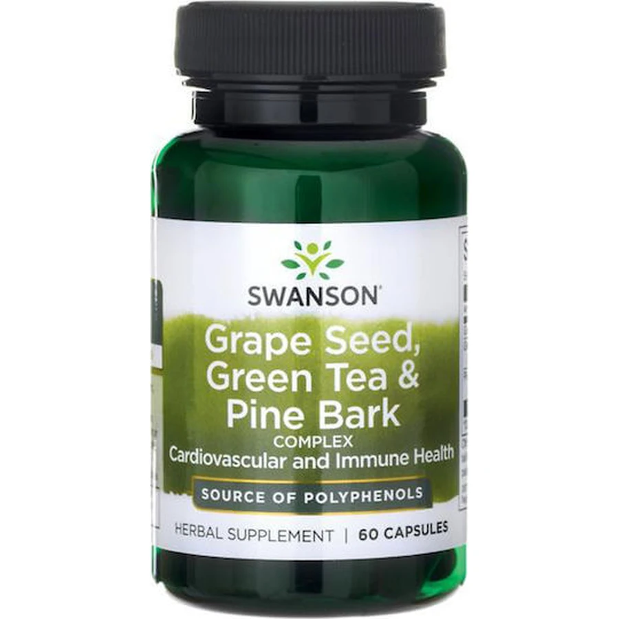 Swanson Druivenpit, Groene Thee & Pijnboomschors Complex 60 caps