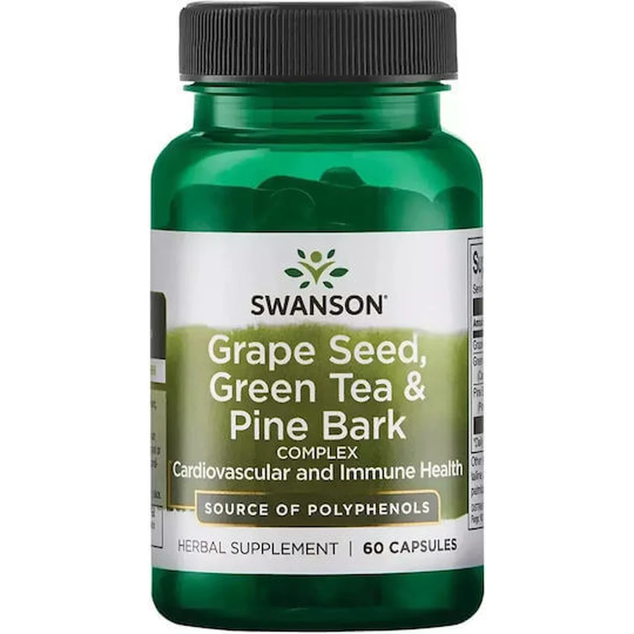 Swanson Druivenpit, Groene Thee & Pijnboomschors Complex 60 caps