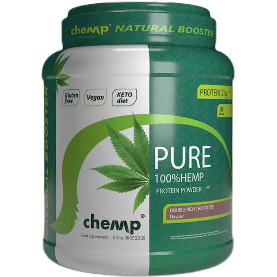 Chemp Pure Hemp Protein Double Rich Chocolate Gluten & Lactose Free with Chocolate Flavor 1.02kg
