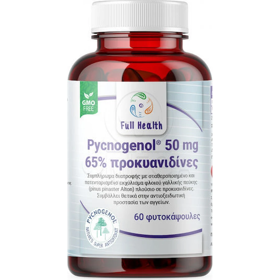 Full Health Pycnogenol 50mg Voedingssupplement Speciaal 60 plantaardige capsules