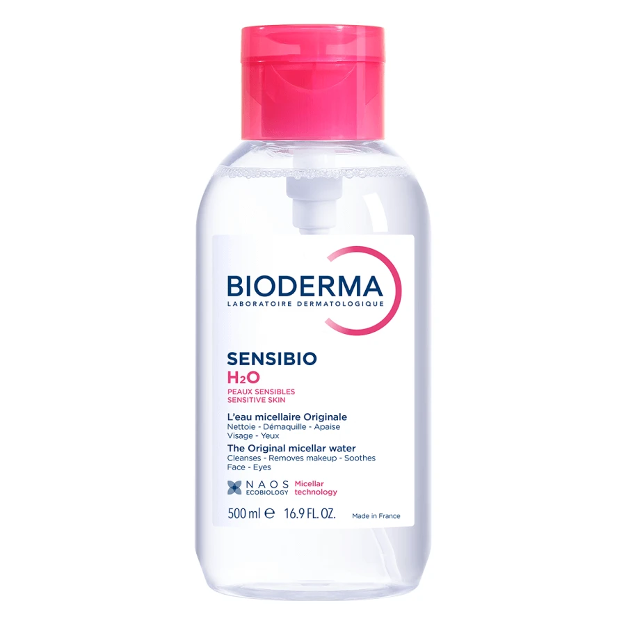 Bioderma Sensibio H2O, eau micellaire, peaux sensibles, avec distributeur, 500 ml