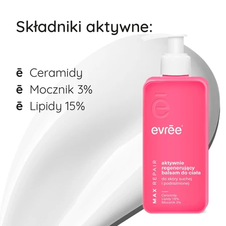Evree Max Repair, loción corporal regeneradora activa, 300 ml