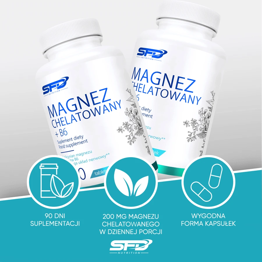 SFD Chelated Magnesium + B6, 180 tablets