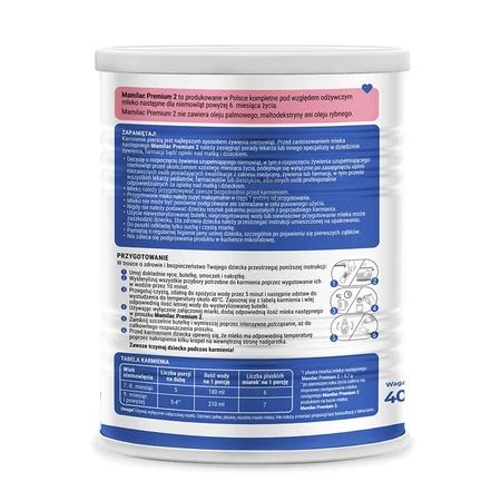 Mamilac Premium 2, lait de suite, plus de 6 mois, 400 g