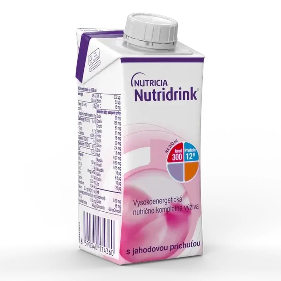 Nutridrink aardbei 4x200 ml, drank voor medisch gebruik
