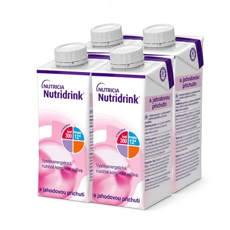 Nutridrink aardbei 4x200 ml, drank voor medisch gebruik
