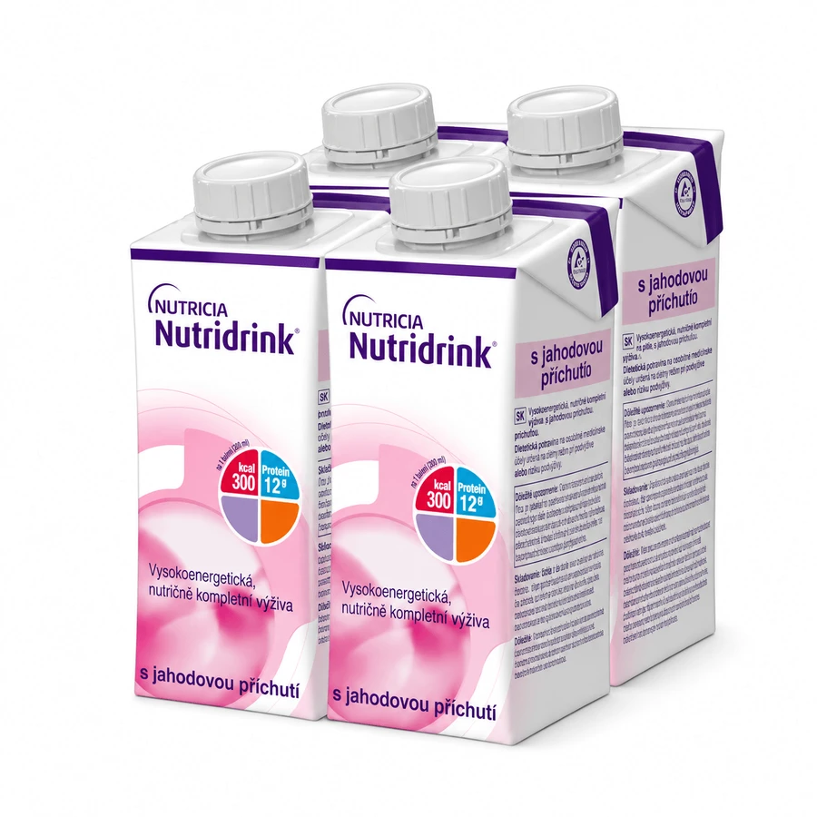 Nutridrink aardbei 4x200 ml, drank voor medisch gebruik