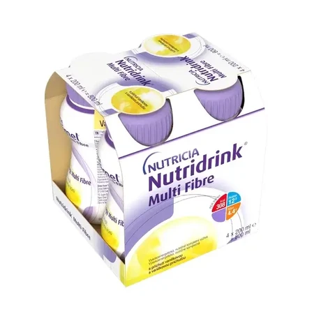 Nutridrink Multi Fibre vanilla flavor 4×200 ml, drink for medical use